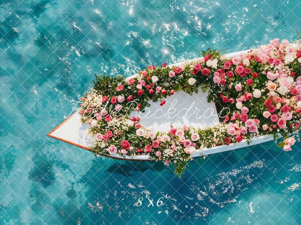 Kate Mer Fleurs Bateau Eau Sol Toile de fond conçue par Emetselch - Kate Backdrop FR
