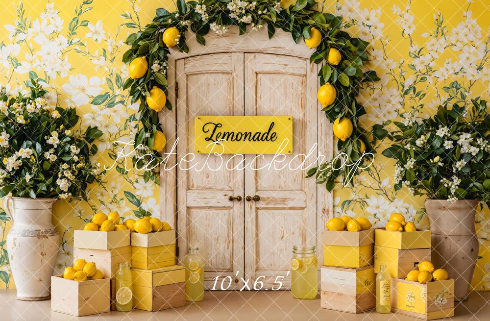 Kate Été Citron Jaune Fleurs Porte Toile de fond conçue par Emetselch - Kate Backdrop FR