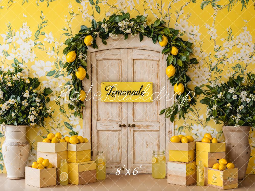 Kate Été Citron Jaune Fleurs Porte Toile de fond conçue par Emetselch - Kate Backdrop FR
