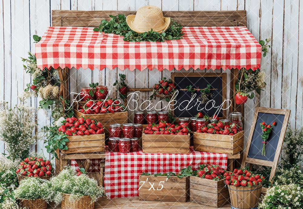 Kate Printemps Marché aux fraises Stand Toile de fond conçue par Emetselch - Kate Backdrop FR