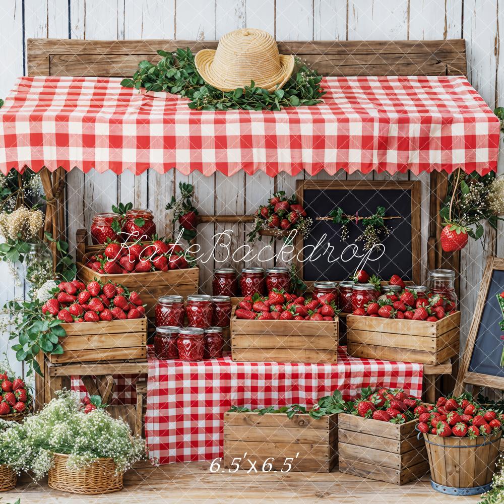 Kate Printemps Marché aux fraises Stand Toile de fond conçue par Emetselch - Kate Backdrop FR