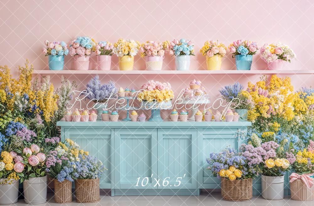 Kate Printemps Fleurs Petits gâteaux Toile de fond conçue par Emetselch - Kate Backdrop FR