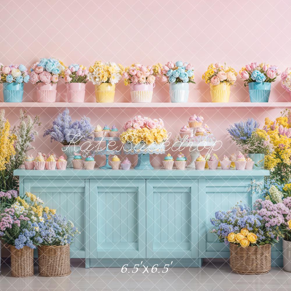 Kate Printemps Fleurs Petits gâteaux Toile de fond conçue par Emetselch - Kate Backdrop FR