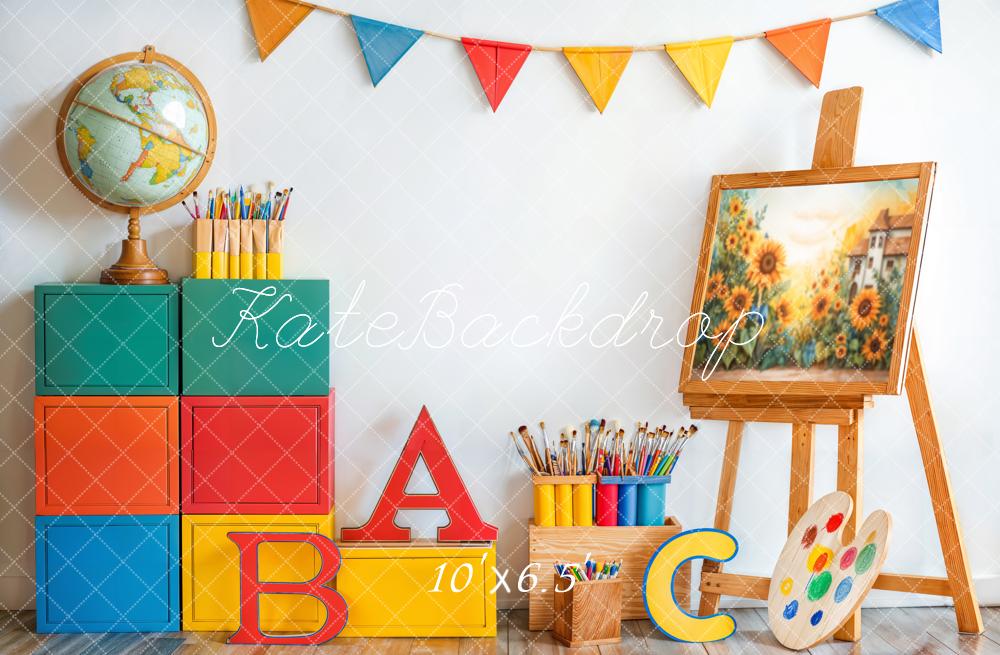 Kate Retour à l'école ABC Art Peinture Toile de fond conçue par Emetselch - Kate Backdrop FR