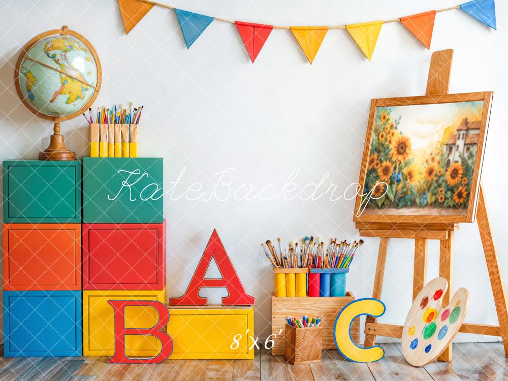 Kate Retour à l'école ABC Art Peinture Toile de fond conçue par Emetselch - Kate Backdrop FR