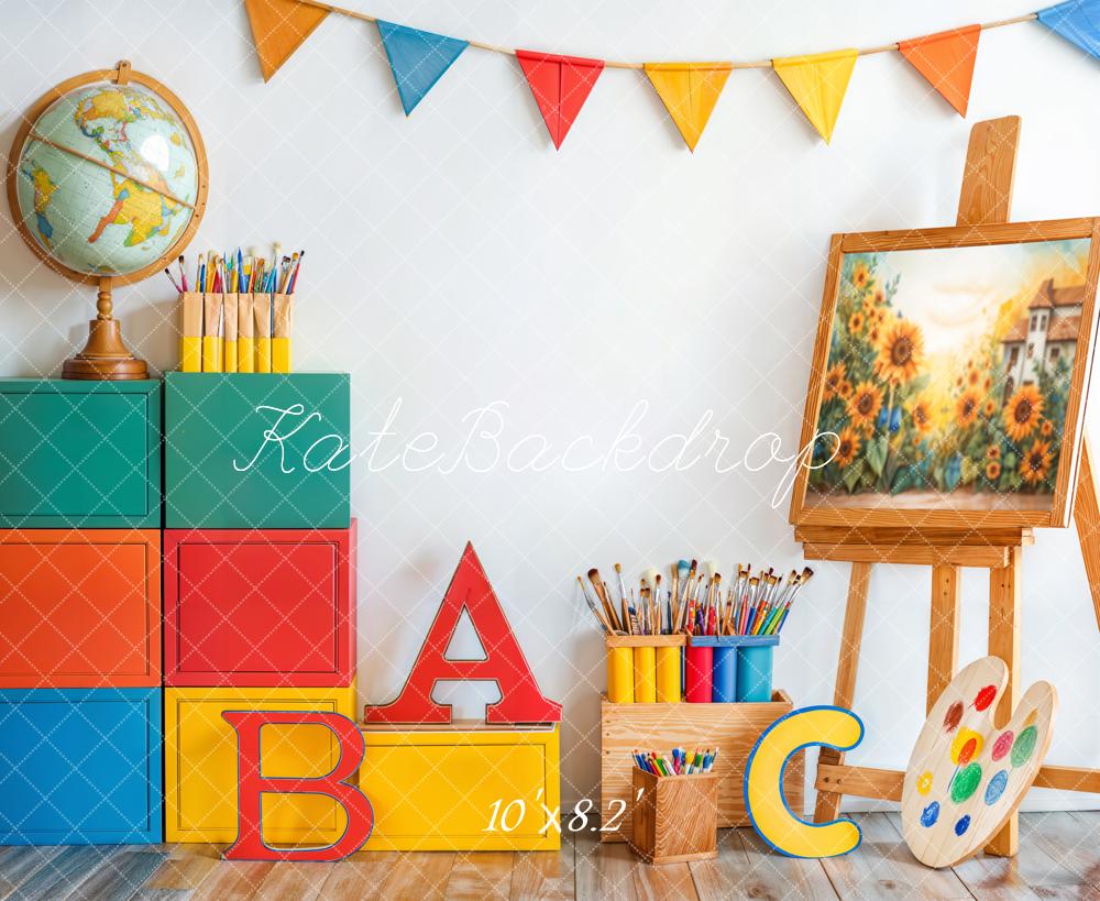 Kate Retour à l'école ABC Art Peinture Toile de fond conçue par Emetselch - Kate Backdrop FR