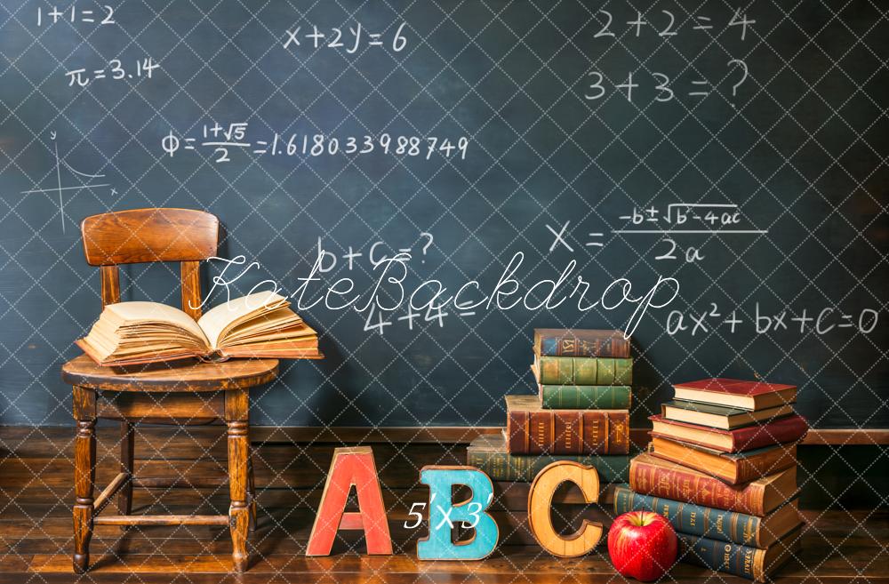 Kate Retour à l'école Tableau noir Livres Toile de fond conçue par Emetselch - Kate Backdrop FR