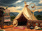 Kate Safari Aventure Camping Oiseaux Papillons Toile de fond conçue par Laura Bybee - Kate Backdrop FR