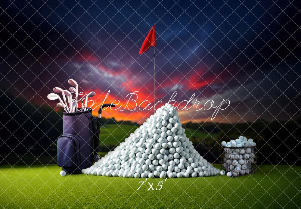 Kate Golf Coucher de soleil Sports Toile de fond conçue par Laura Bybee - Kate Backdrop FR