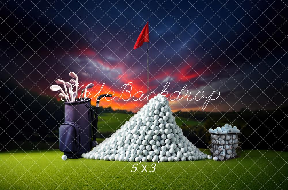 Kate Golf Coucher de soleil Sports Toile de fond conçue par Laura Bybee - Kate Backdrop FR