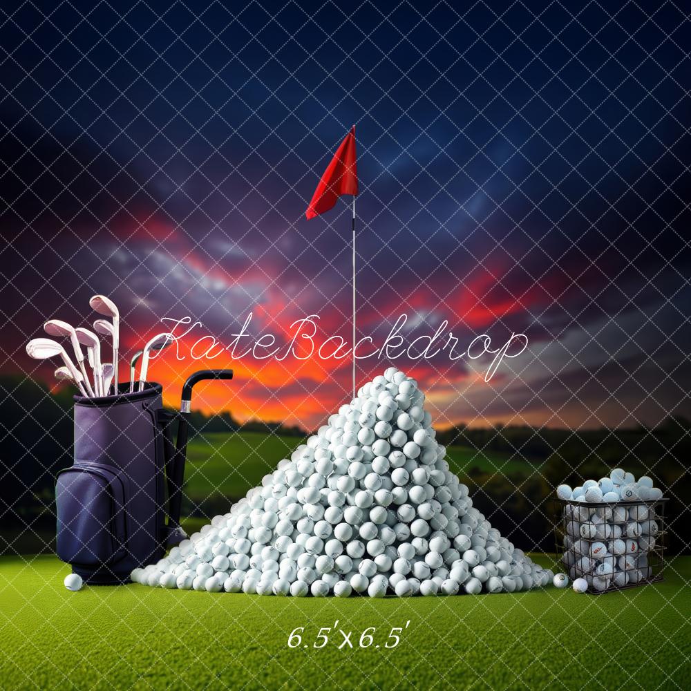 Kate Golf Coucher de soleil Sports Toile de fond conçue par Laura Bybee - Kate Backdrop FR
