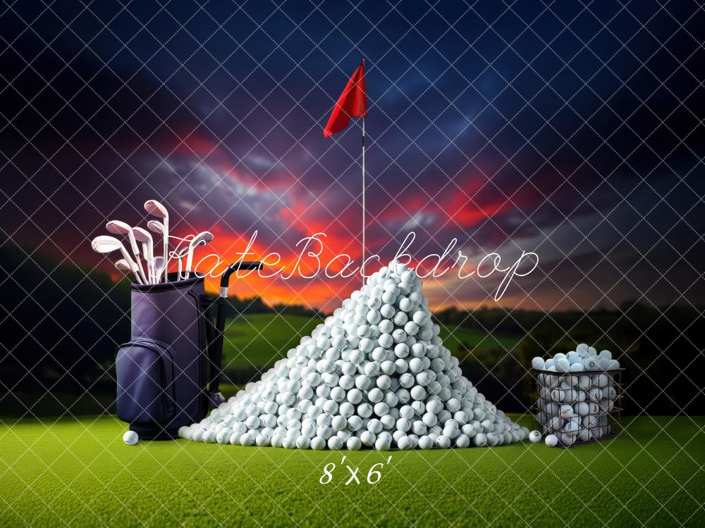 Kate Golf Coucher de soleil Sports Toile de fond conçue par Laura Bybee - Kate Backdrop FR