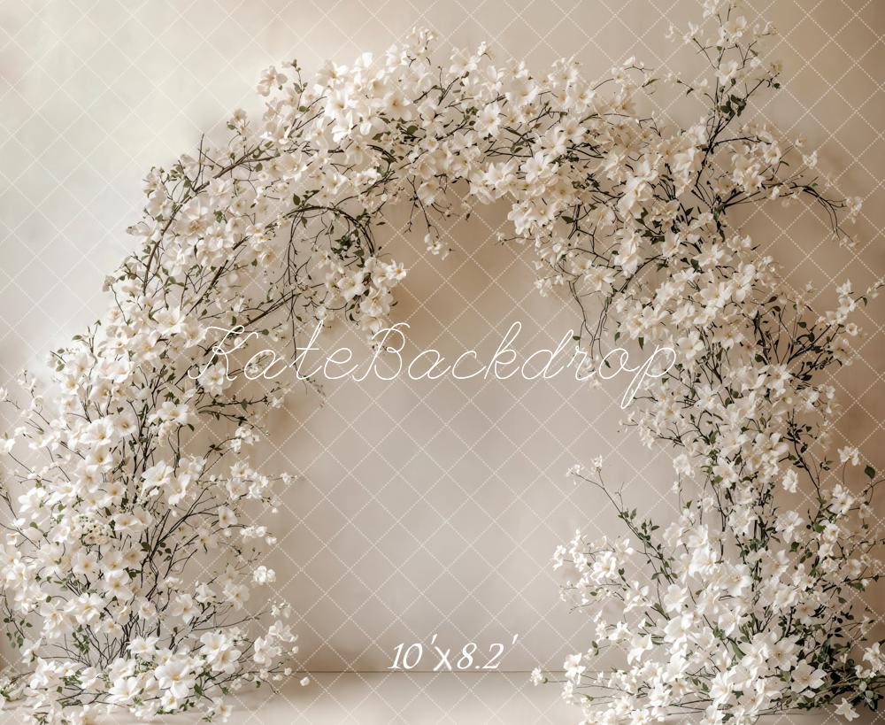 Kate Élégant Arche Florale Blanc Toile de fond conçue par Kate Image - Kate Backdrop FR