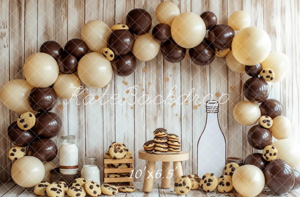 Kate Cake Smash Biscuit Lait Ballon Arche Toile de fond conçue par Patty Roberts - Kate Backdrop FR