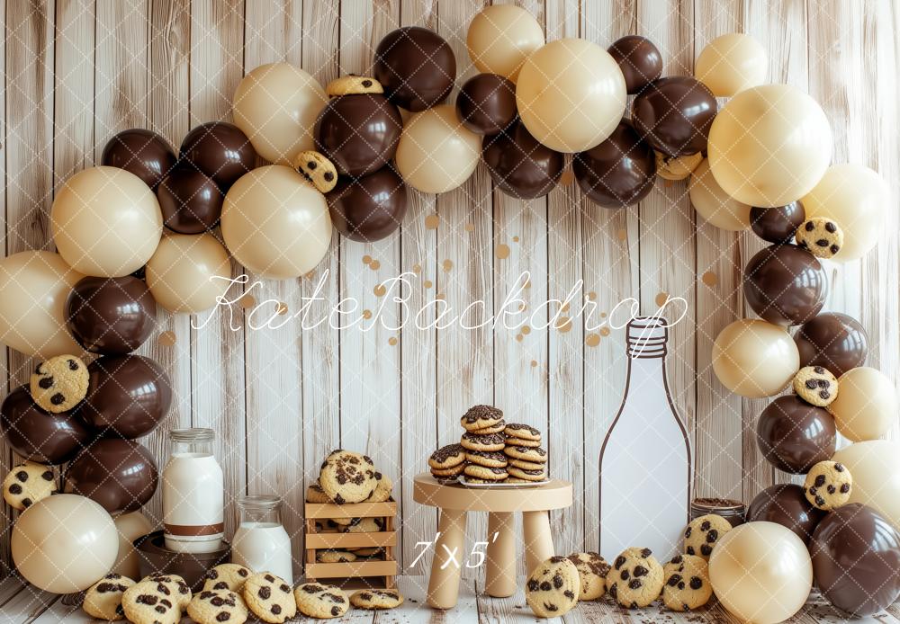 Kate Cake Smash Biscuit Lait Ballon Arche Toile de fond conçue par Patty Roberts - Kate Backdrop FR