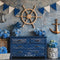 Kate Nautique Ancre Bleu Fleurs Toile de fond conçue par Patty Roberts - Kate Backdrop FR
