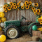 Kate Automne Tournesol Tracteur Ballons Toile de fond conçue par Patty Roberts - Kate Backdrop FR