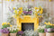 Kate Printemps Fleurs Cheminée Jaune Toile de fond conçue par Patty Roberts - Kate Backdrop FR