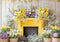 Kate Printemps Fleurs Cheminée Jaune Toile de fond conçue par Patty Roberts - Kate Backdrop FR