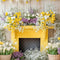 Kate Printemps Fleurs Cheminée Jaune Toile de fond conçue par Patty Roberts - Kate Backdrop FR