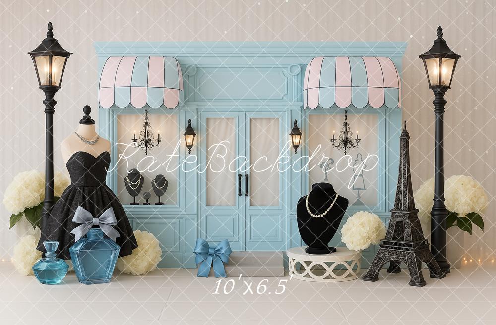 Kate Cake Smash Boutique Parisienne Mode Toile de fond conçu par Ashley Paul - Kate Backdrop FR