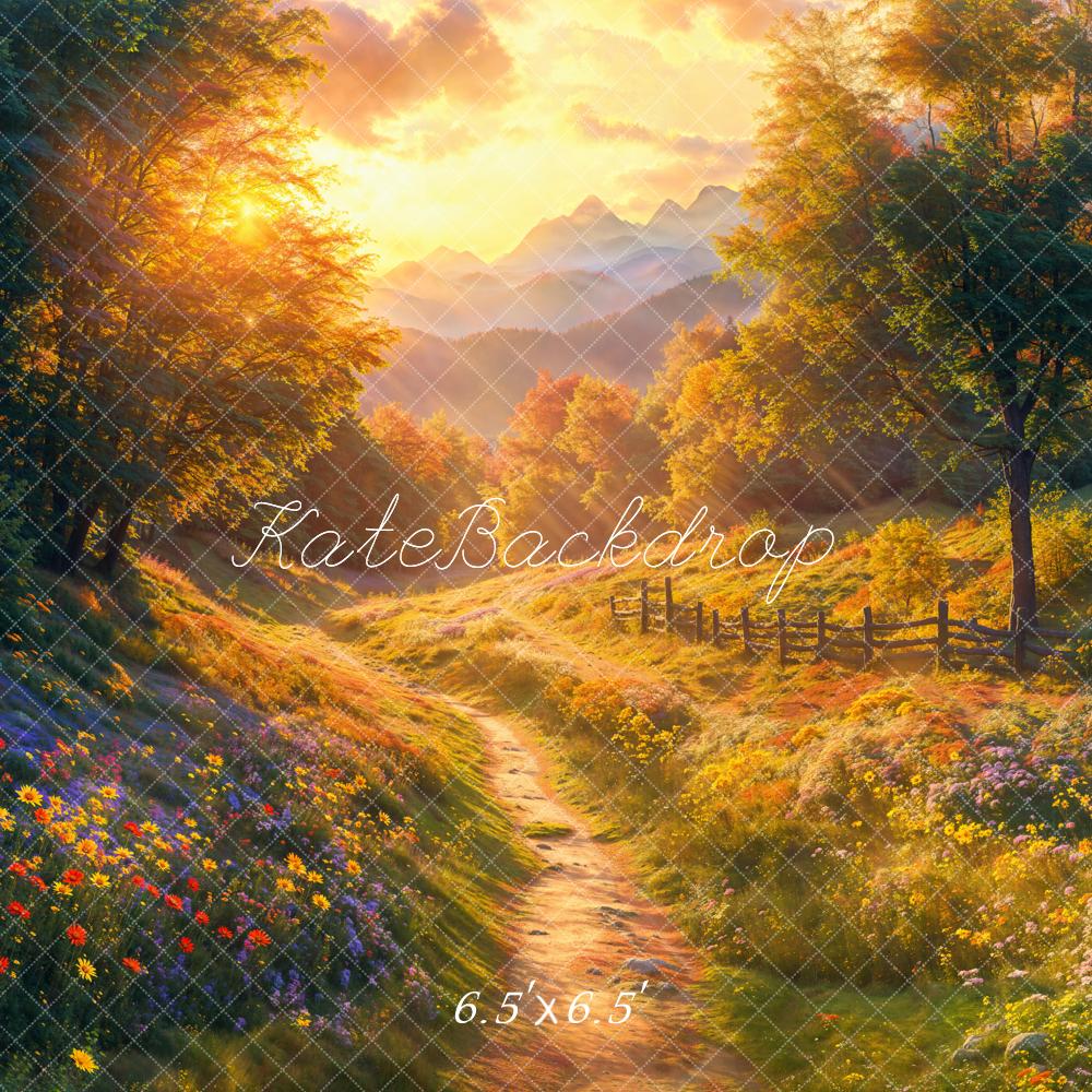 Kate Automne Forêt Fleurs Sentier Toile de fond conçue par Emetselch - Kate Backdrop FR