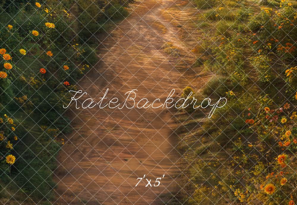 Kate Fleurs Chemin Brun Sol Toile de fond conçue par Emetselch - Kate Backdrop FR