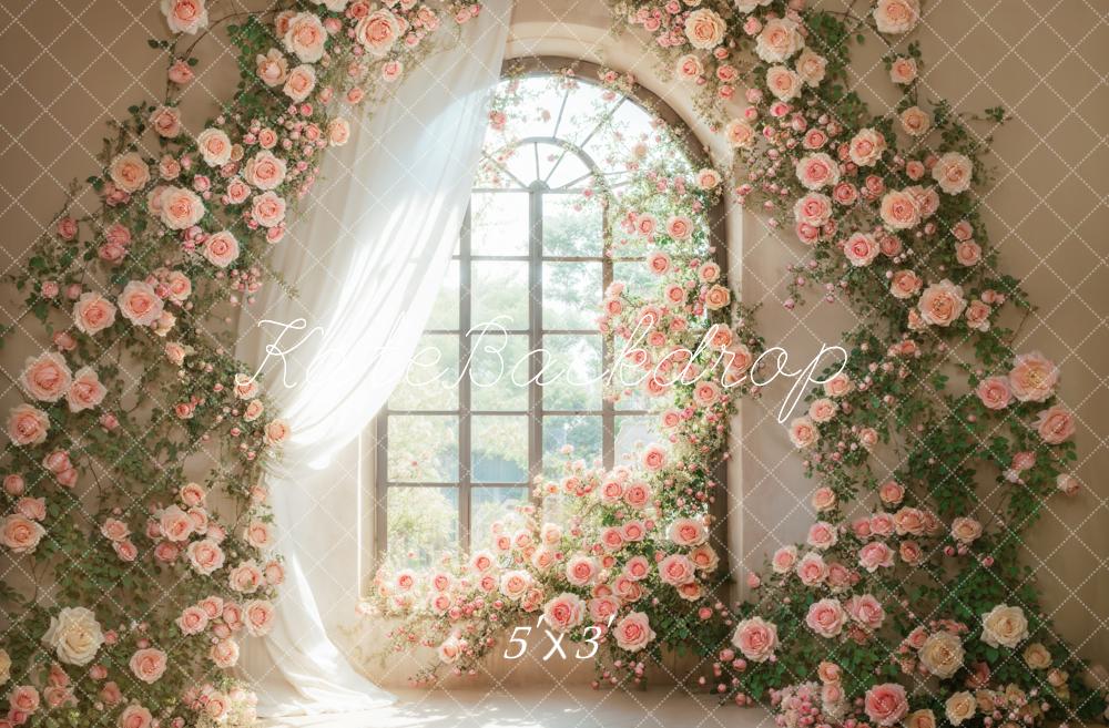 Kate Printemps Roses Fleur Fenêtre Toile de fond conçue par Emetselch - Kate Backdrop FR