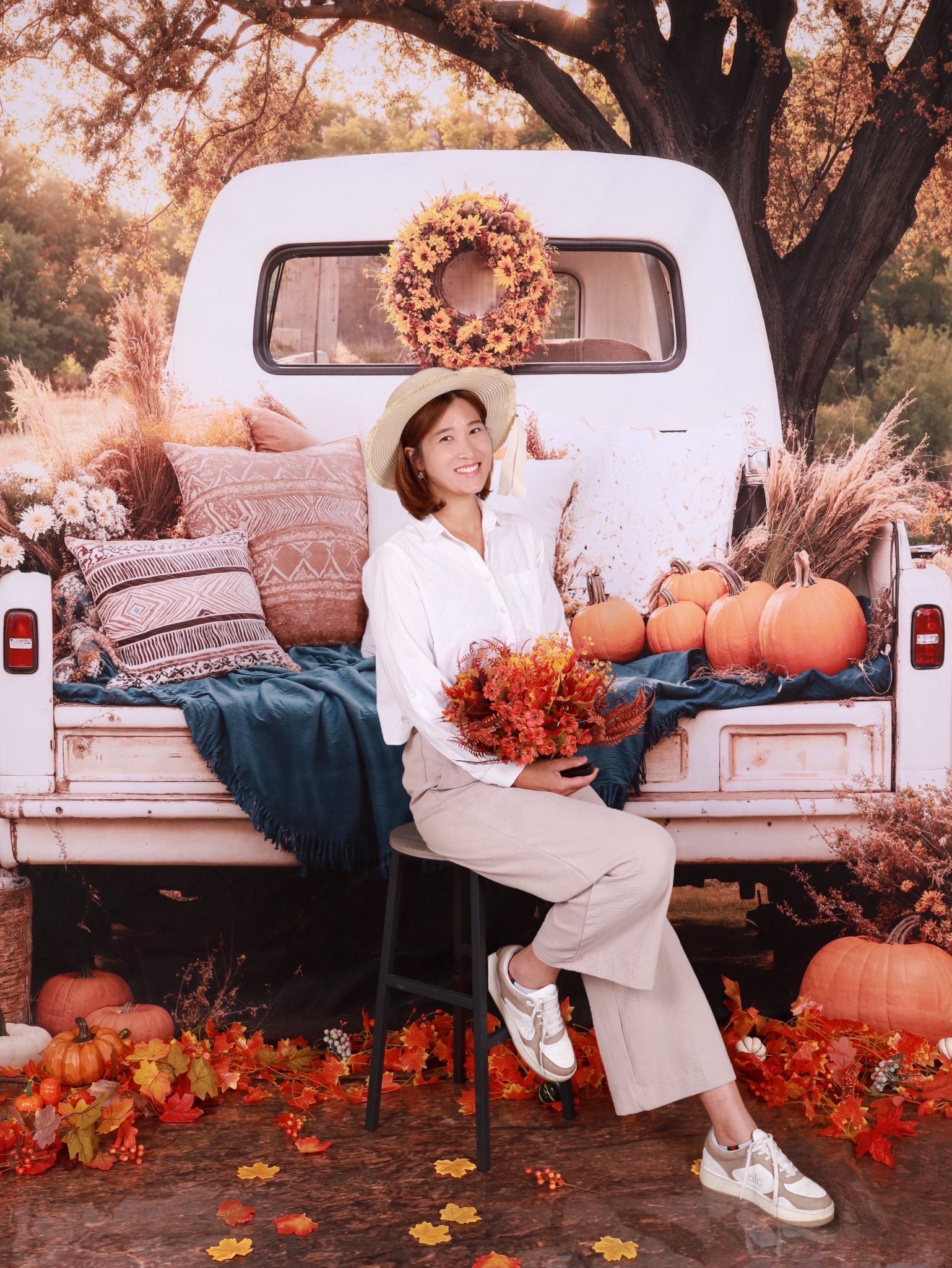 Kate Automne Camion Oreillers Citrouille Toile de fond conçue par Emetselch - Kate Backdrop FR