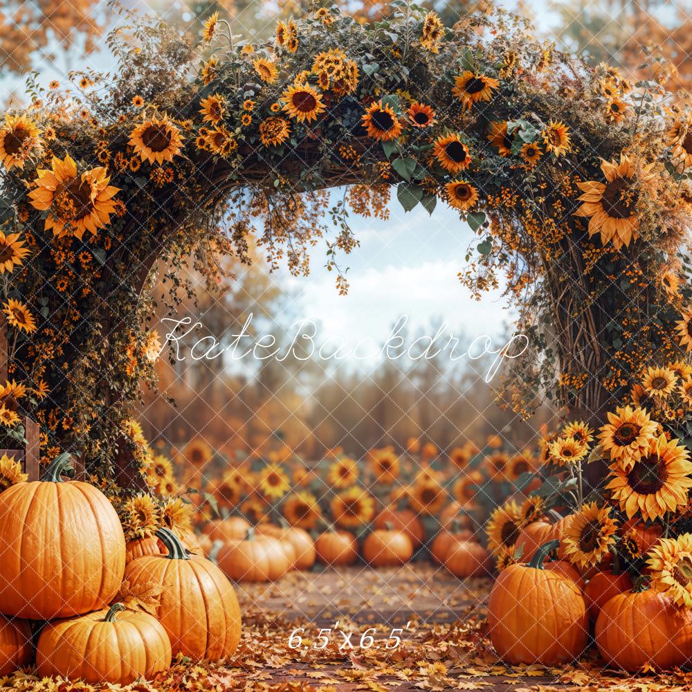 Kate Automne Tournesol Citrouille Arche Toile de fond conçue par Emetselch - Kate Backdrop FR