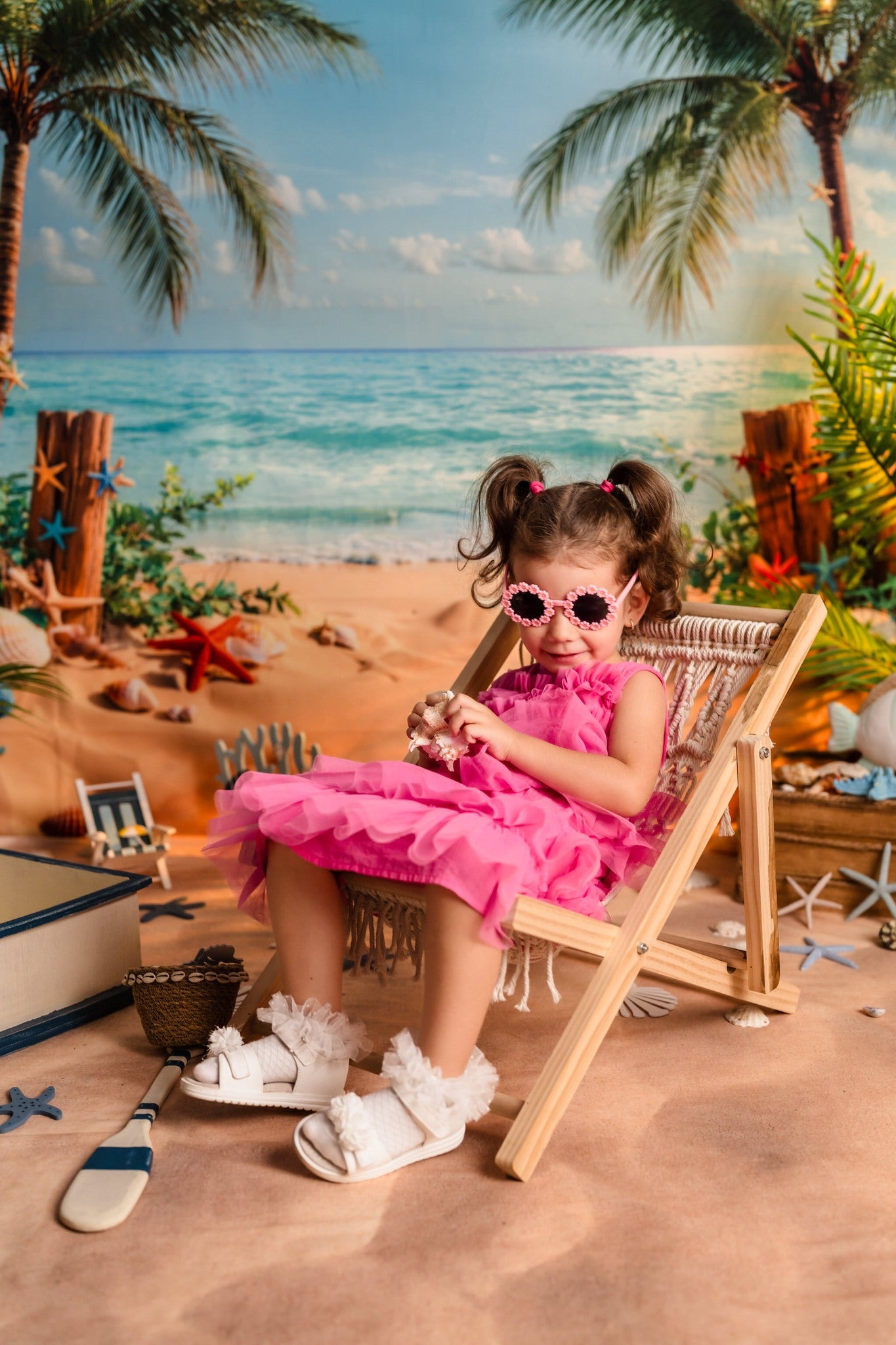 Kate Été Plage Mer Tropical Étoile de mer Toile de fond conçue par Emetselch - Kate Backdrop FR