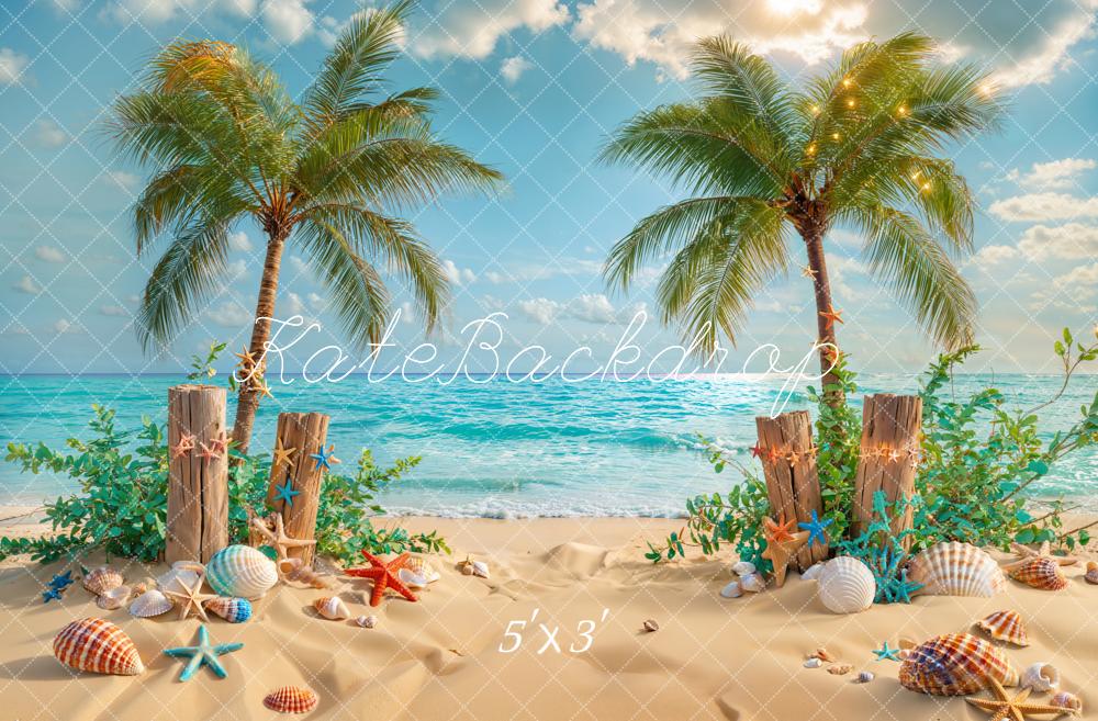 Kate Été Plage Mer Tropical Étoile de mer Toile de fond conçue par Emetselch - Kate Backdrop FR