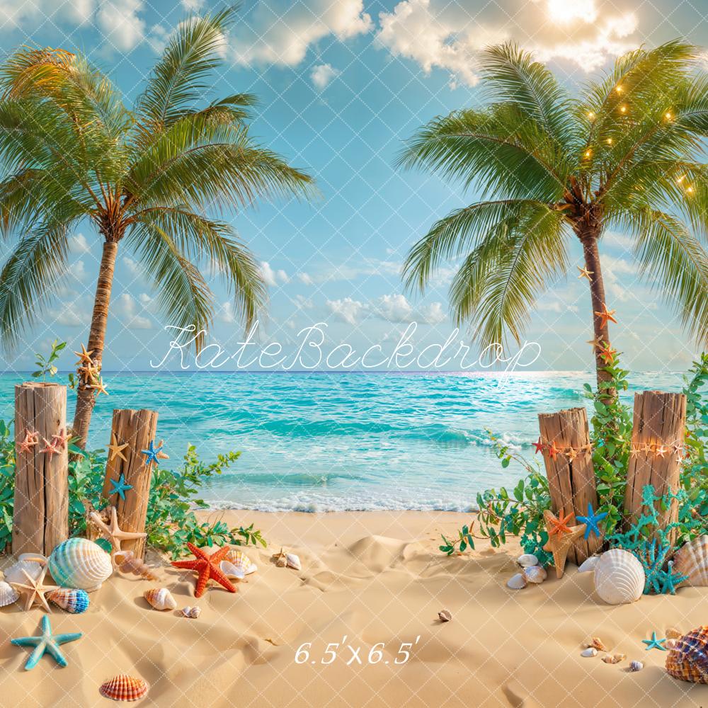 Kate Été Plage Mer Tropical Étoile de mer Toile de fond conçue par Emetselch - Kate Backdrop FR