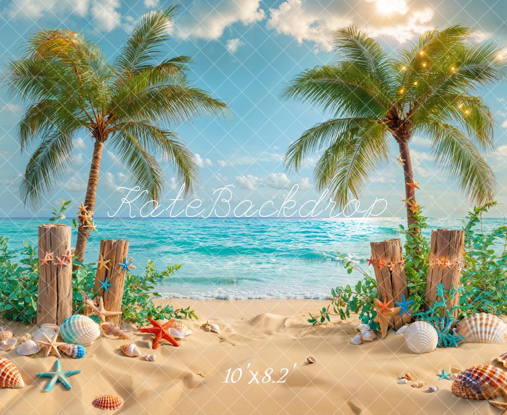 Kate Été Plage Mer Tropical Étoile de mer Toile de fond conçue par Emetselch - Kate Backdrop FR