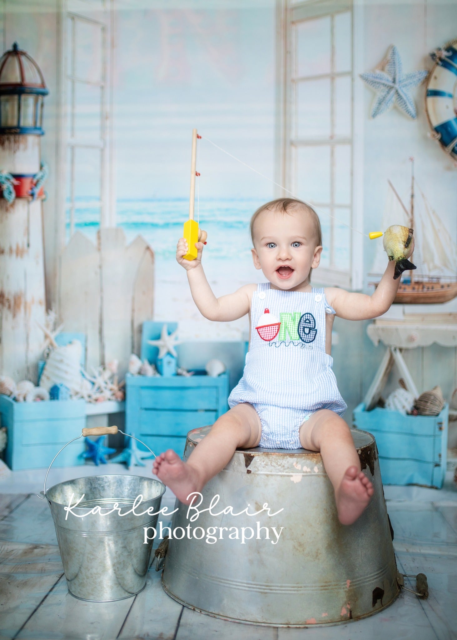Kate Nautique Plage Fenêtre Été Toile de fond conçue par Emetselch - Kate Backdrop FR