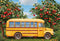Kate Bus Scolaire Verger de Pommiers Toile de fond conçue par Emetselch - Kate Backdrop FR