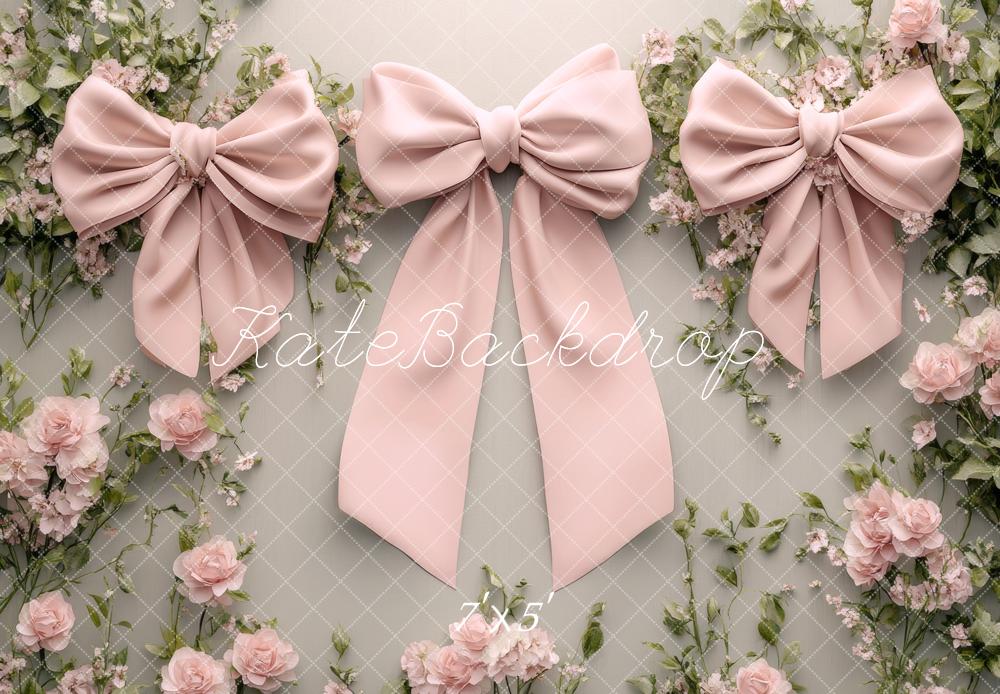 Kate Nœuds Rose Fleurs Princesse Toile de fond conçue par Lidia Redekopp - Kate Backdrop FR