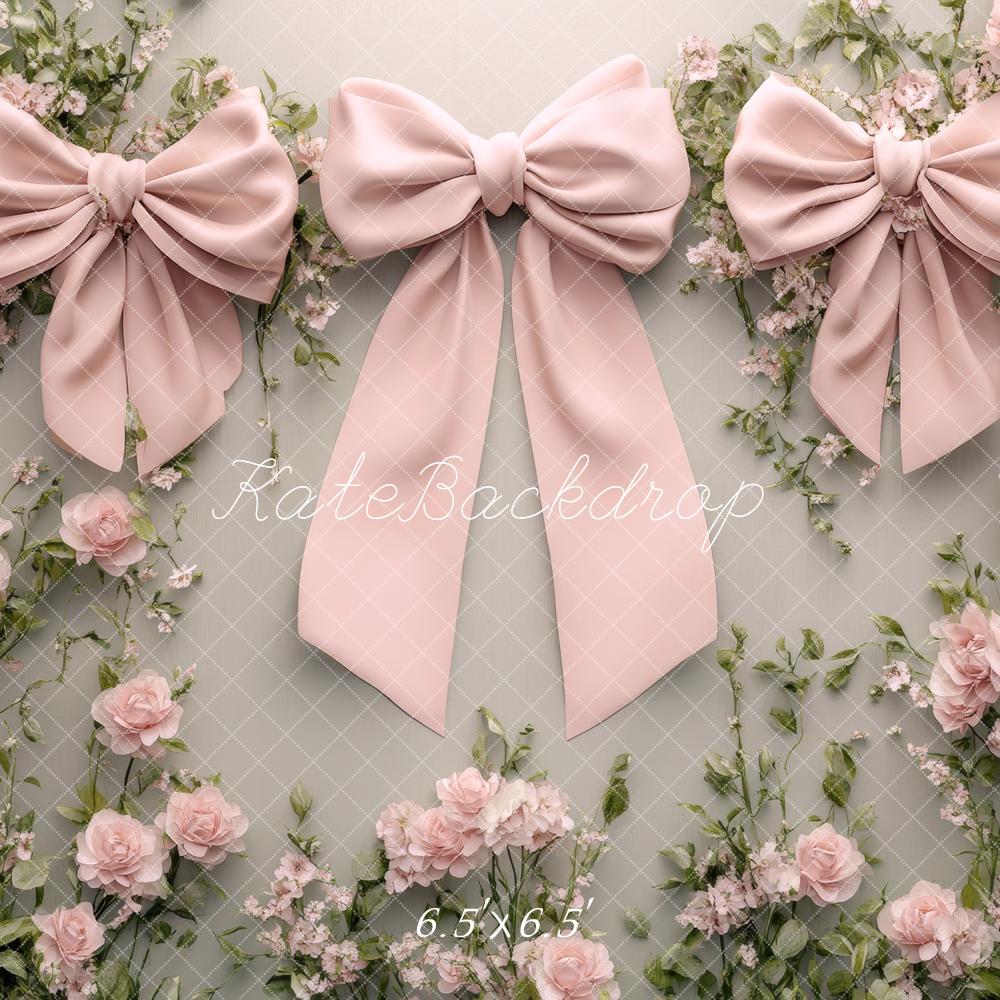 Kate Nœuds Rose Fleurs Princesse Toile de fond conçue par Lidia Redekopp - Kate Backdrop FR