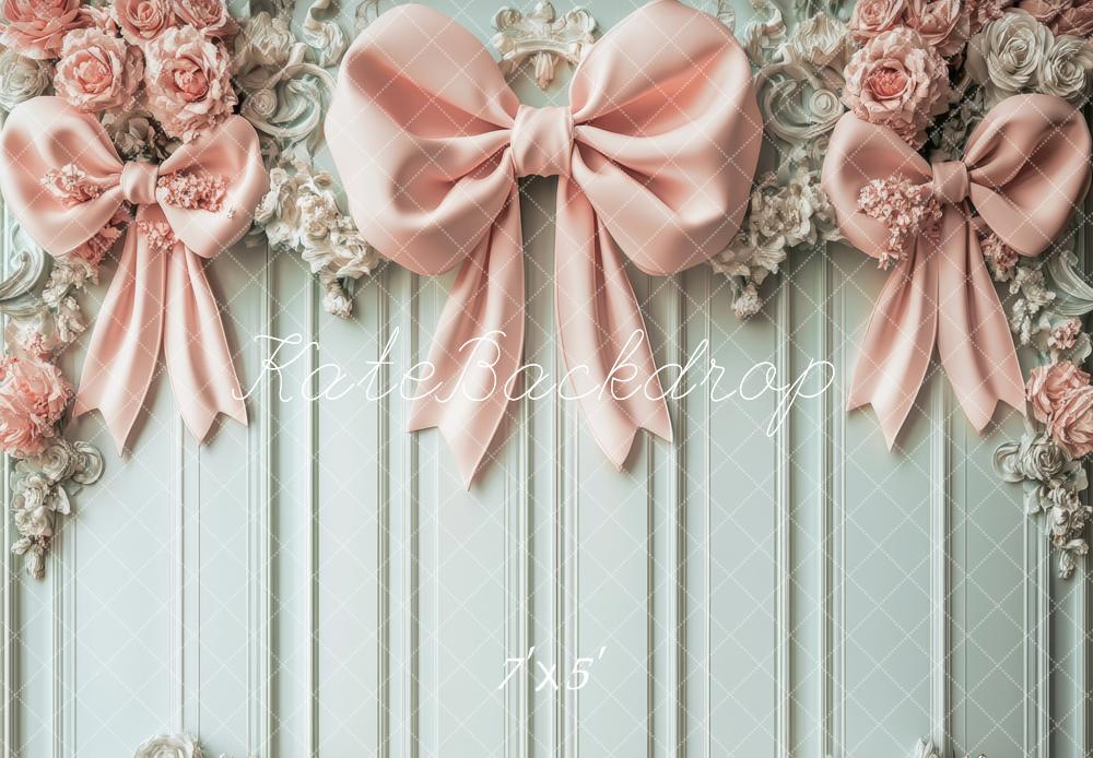 Kate Nœuds Rose Mur Rétro Fleurs Toile de fond conçue par Lidia Redekopp - Kate Backdrop FR