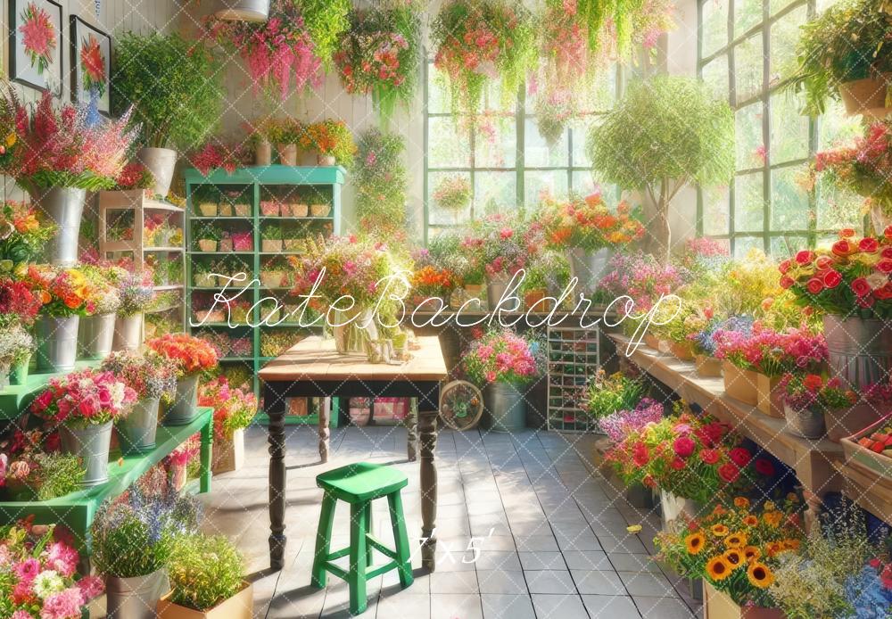 Kate Boutique de Fleurs Lumière du soleil Toile de fond conçue par Lidia Redekopp - Kate Backdrop FR