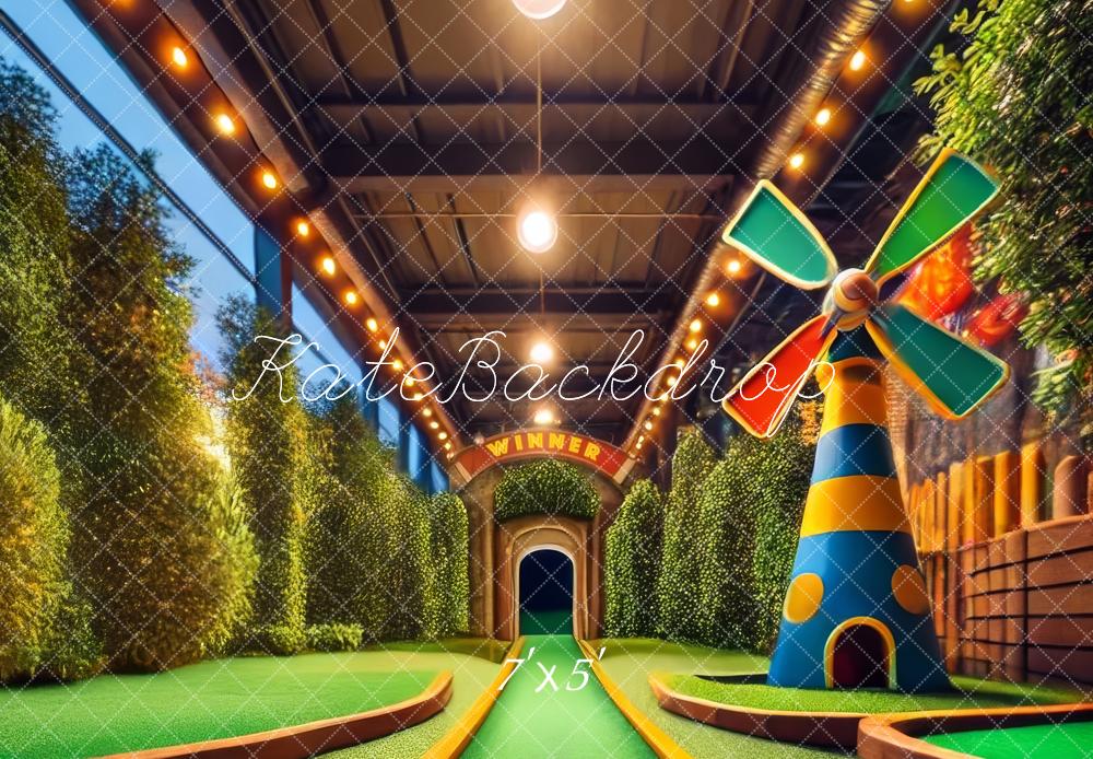 Kate Sports Mini Golf Moulin à vent Toile de fond conçue par Lidia Redekopp - Kate Backdrop FR
