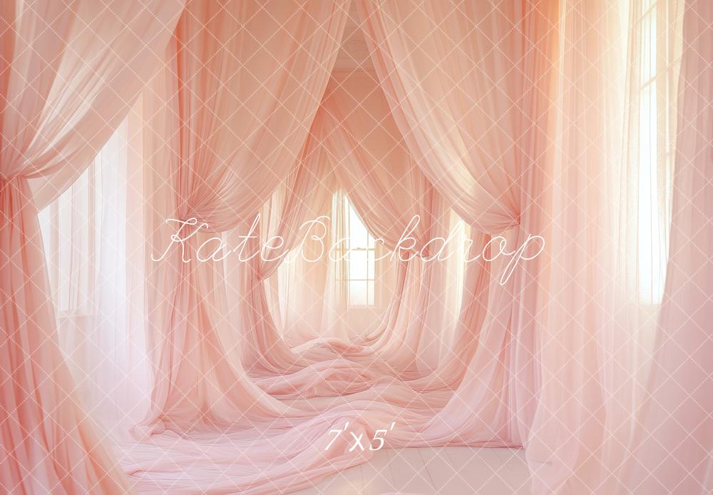 Kate Rideaux Rose Élégant Transparent Toile de fond conçue par Lidia Redekopp - Kate Backdrop FR