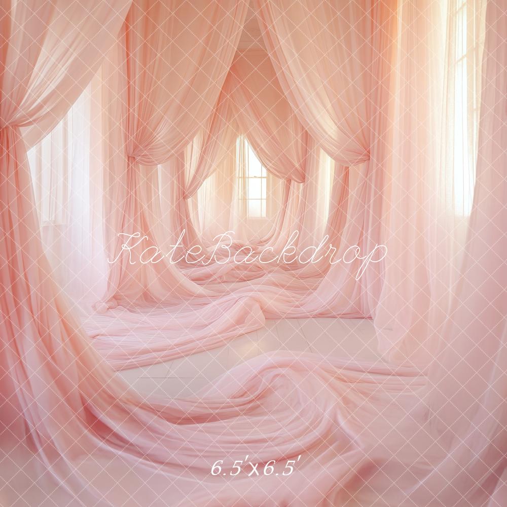 Kate Rideaux Rose Élégant Transparent Toile de fond conçue par Lidia Redekopp - Kate Backdrop FR