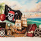 Kate Pirate Aventure Plage Voilier Anniversaire Toile de fond conçu par Ashley Paul - Kate Backdrop FR