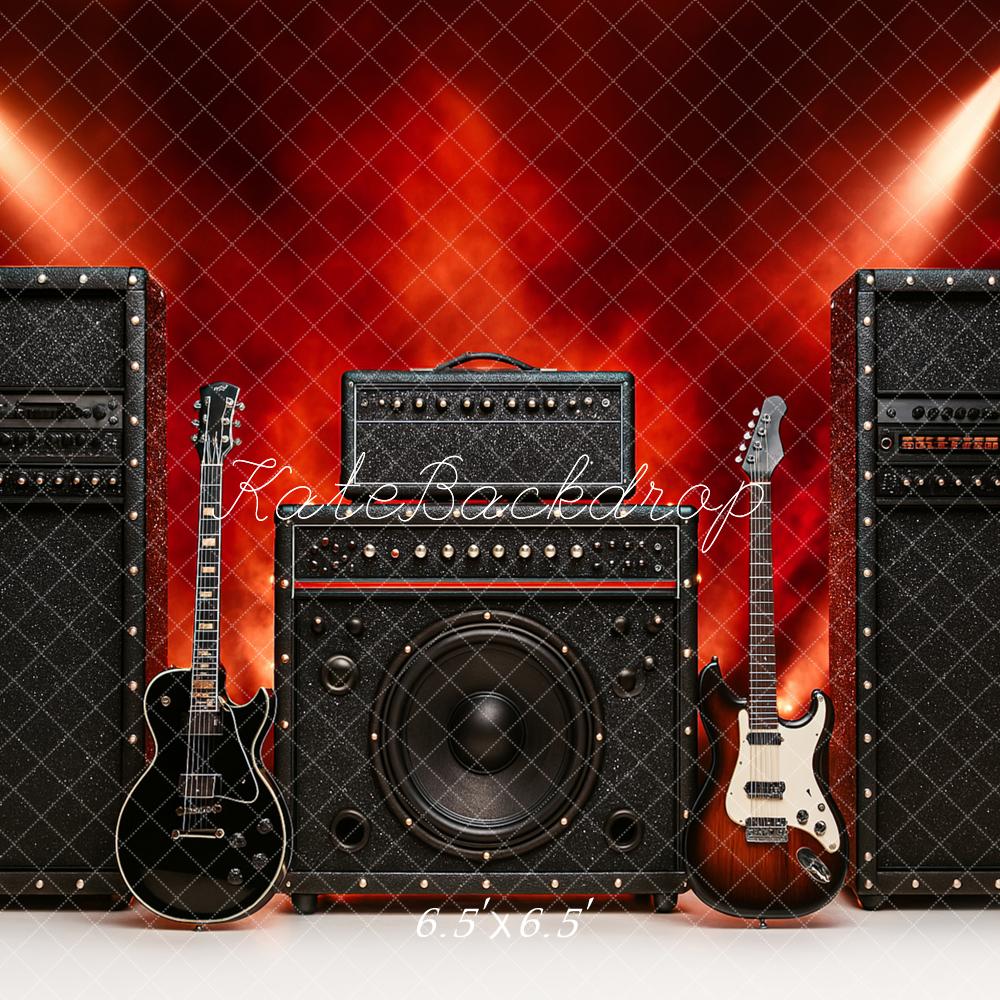 Kate Anniversaire Rock Roll Concert Guitare Toile de fond conçu par Ashley Paul - Kate Backdrop FR