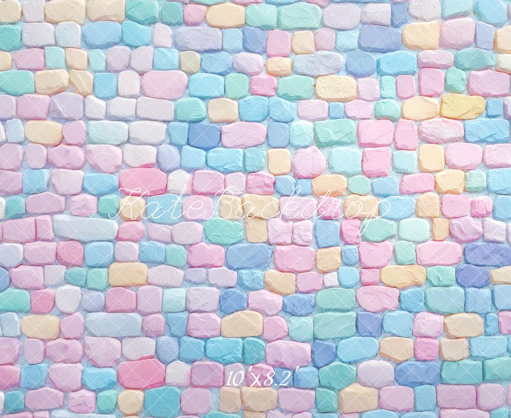Kate Pastel Pierre Mur de briques Toile de fond conçue par Mini MakeBelieve - Kate Backdrop FR