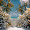 Kate Été Plage Fleurs Clôture Toile de fond conçue par Mini MakeBelieve - Kate Backdrop FR