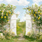 Kate Été Citron Jardin Fleurs Portail Toile de fond conçue par Emetselch - Kate Backdrop FR