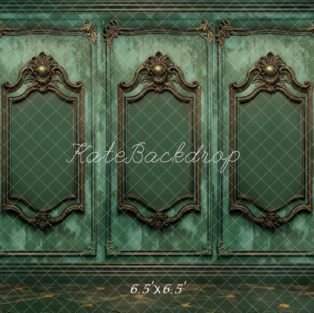 Kate Mur Vintage Vert Orné Boudoir Toile de fond conçue par Kate Image - Kate Backdrop FR