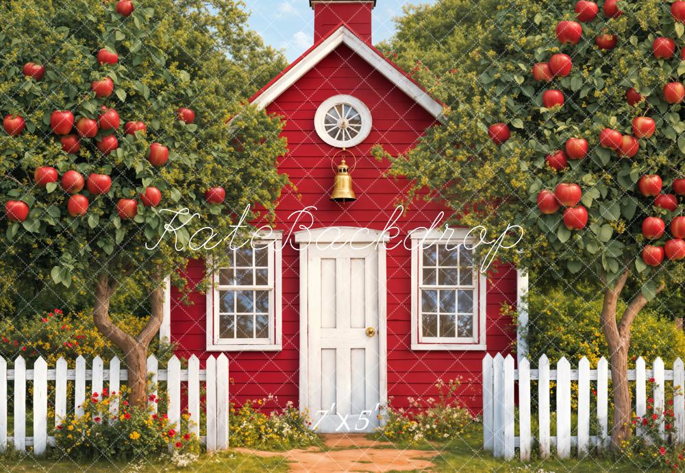 Kate Scolaire École Rouge Pommes Jardin Toile de fond conçue par Emetselch
